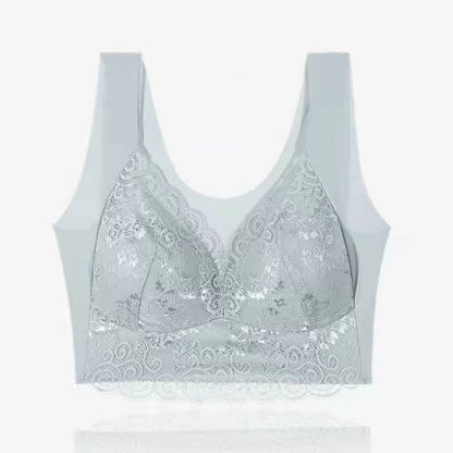 Gather Beautiful Back Lace Bra Without Steel Ring