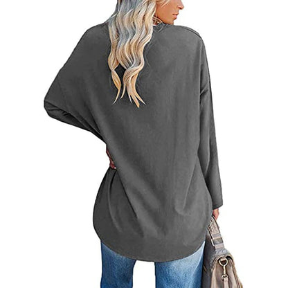 🔥Women's loose long sleeve fashion V-neck knit top🔥