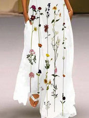 Lace Floral Print Slip Dress
