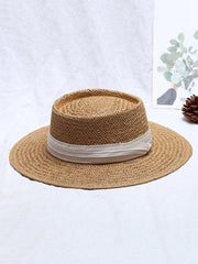 lovevop Leisure Sun-Protection Flat Straw Hat