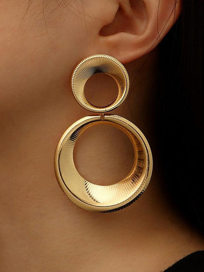 lovevop Statement Hollow Solid Color Geometric Earrings Accessories