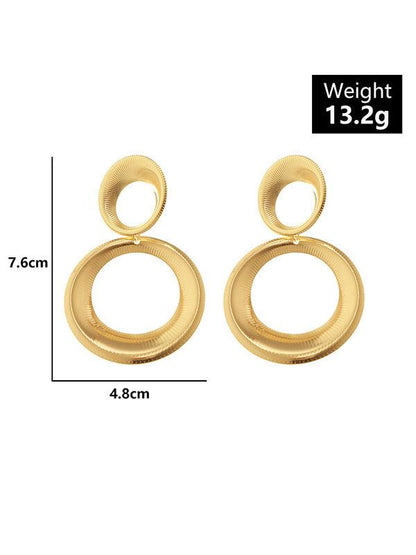 lovevop Statement Hollow Solid Color Geometric Earrings Accessories