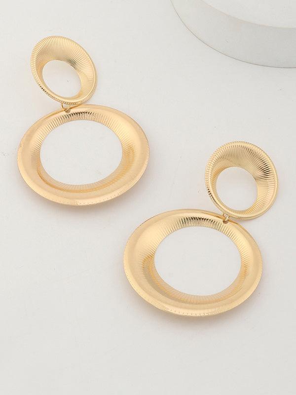 lovevop Statement Hollow Solid Color Geometric Earrings Accessories