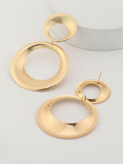 lovevop Statement Hollow Solid Color Geometric Earrings Accessories