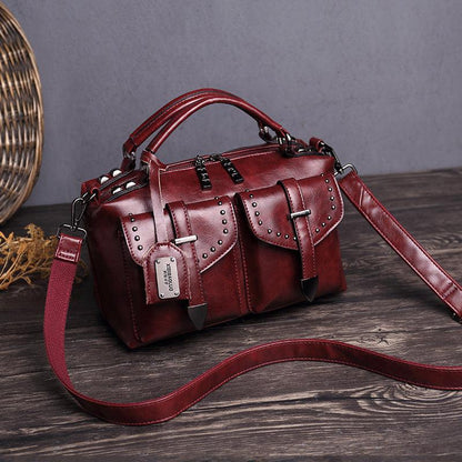 lovevop Retro new style oil wax leather handbag