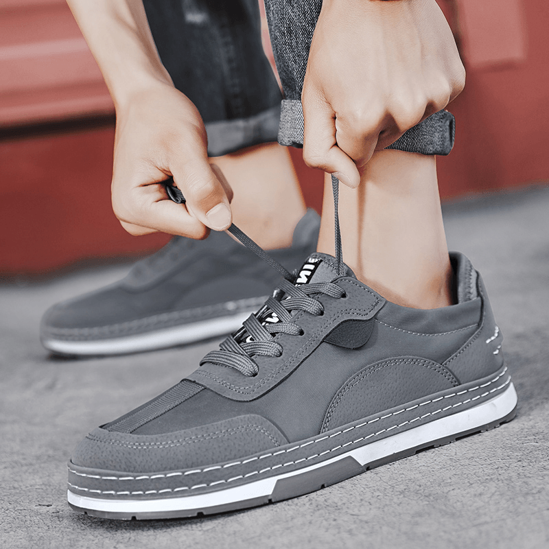 lovevop Men Breathable Non Slip Lace up Outdoor Casual Shoes