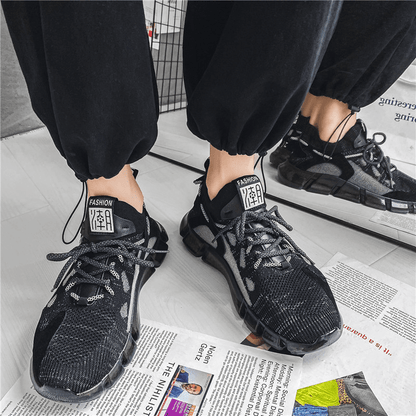 lovevop Men Breathable Non Slip Running Transparent Outsole Casual Sports Shoes