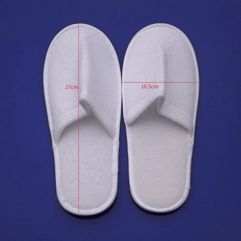 lovevop 1Pair Closed Toe White Disposable Hotel Slippers SPA Slippers