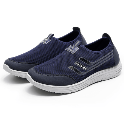 lovevop Men Knitted Fabric Breathable Comfy Slip-On Casual Walking Shoes