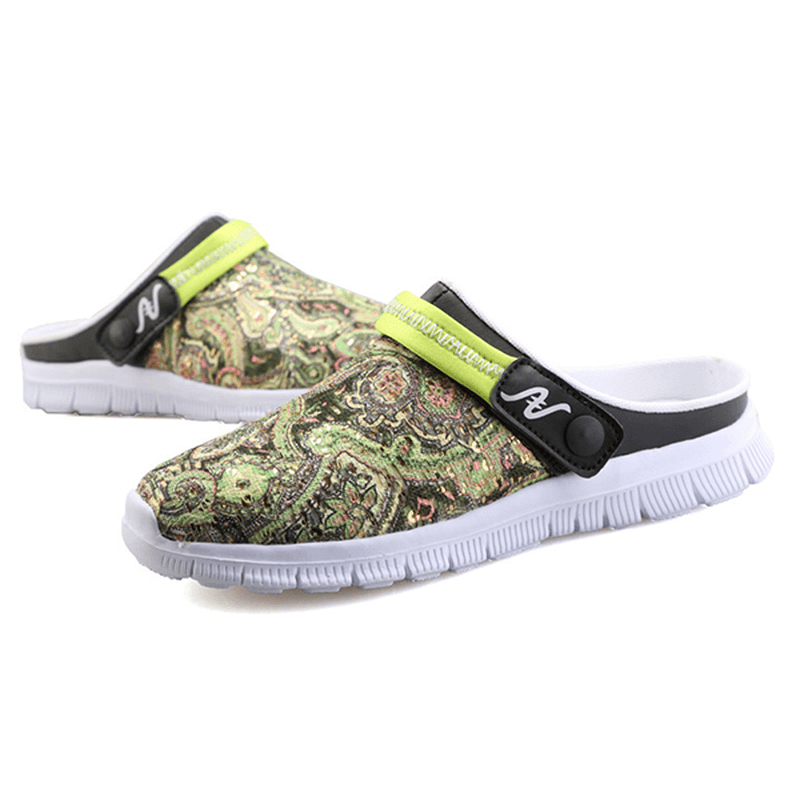 lovevop Men Slipper Shoes Breathable Flower Beach Outdoor Sandals