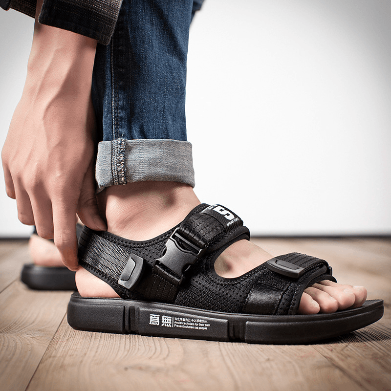 lovevop Men Breathable Non Slip Comfy Outdoor Casual Beach Sandals