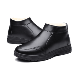 lovevop Men Comfy Microfiber Leather Warm Lined Business Casual Ankle Boots