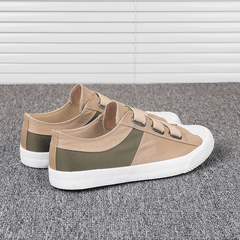 lovevop Men Colorblock Comfy Breathable Elastic Band Slip on Casual Daily Canvas Sneakers