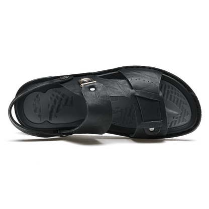 lovevop Men Microfiber Leather Two-Ways Breathable Soft Non-Slip Casual Outdoor Sandals