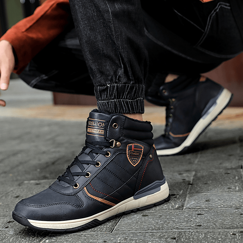 lovevop Men Comfy Wearable Warm Lining Soft Casual Sport Ankle Boots