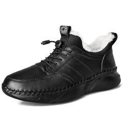 lovevop Men Hand Stitching Leather Light Weight Warm Soft Casual Sport Shoes