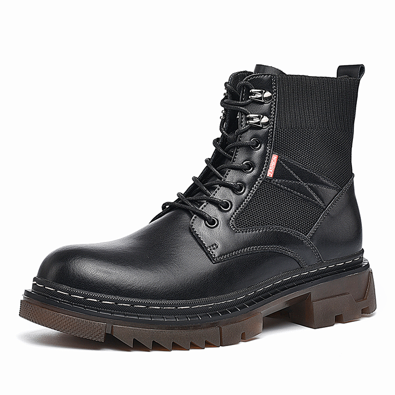 lovevop Men Comfy round Toe Slip Resistant High Top Tooling Boots