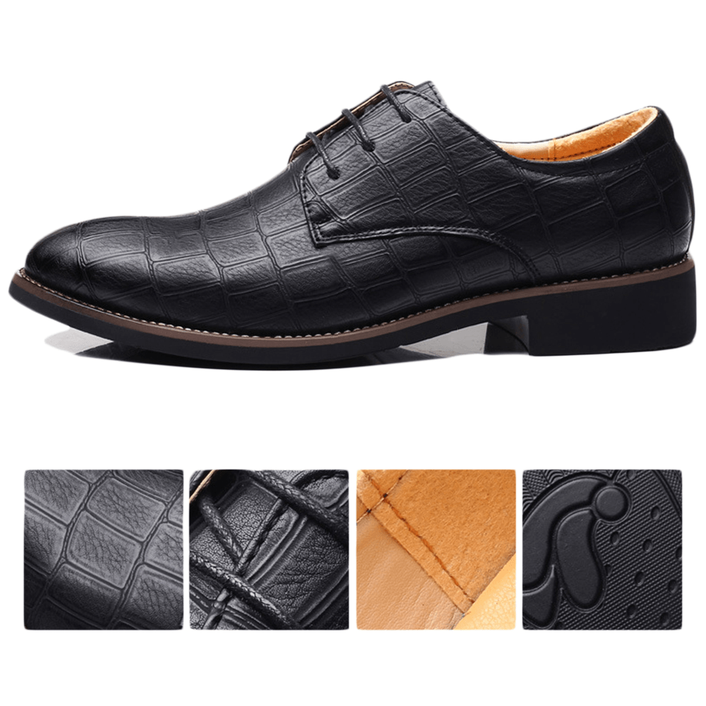 lovevop Men Business Microfiber Soft Comfortable Waterproof Formal Shoes