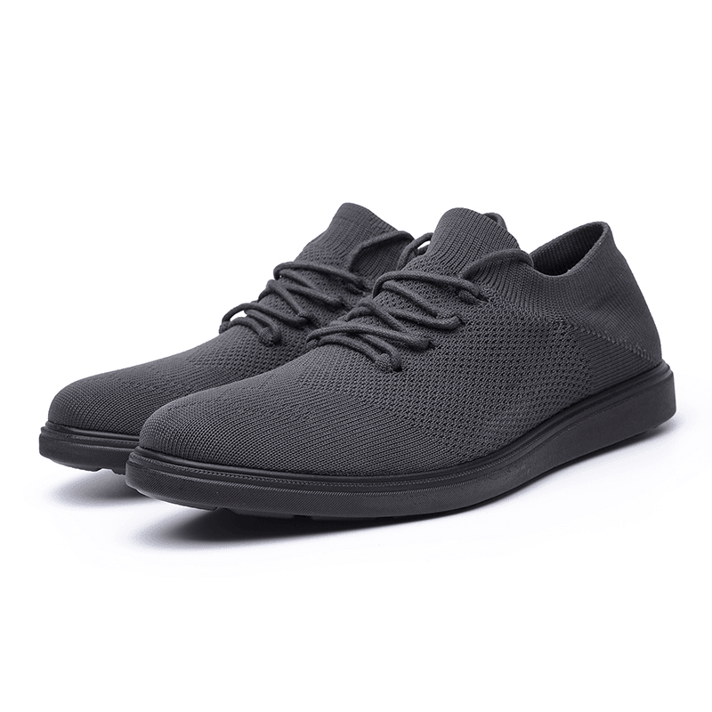 lovevop Men Breathable Knitted Fabric Comfy Wearable Casual Walking Shoes