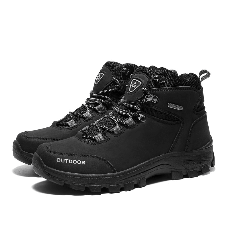 lovevop Men Outdoor Comfy Wide Fit round Toe Non Slip Sport Hiking Boots