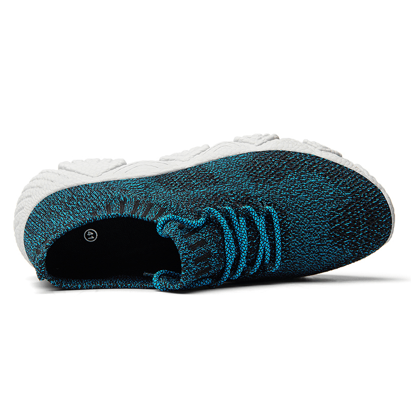 lovevop Men Knitted Fabric Breathable Light Weight Sport Running Shoes