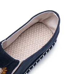 lovevop Men Canvas Breathable Pattern Comfy Old Peking Casual Linen Shoes