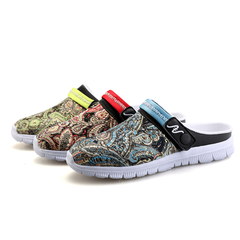 lovevop Men Slipper Shoes Breathable Flower Beach Outdoor Sandals