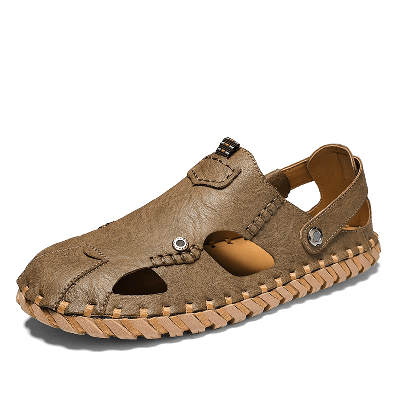 lovevop Men Microfiber Closed Toe Non Slip Soft Leisure Sandals