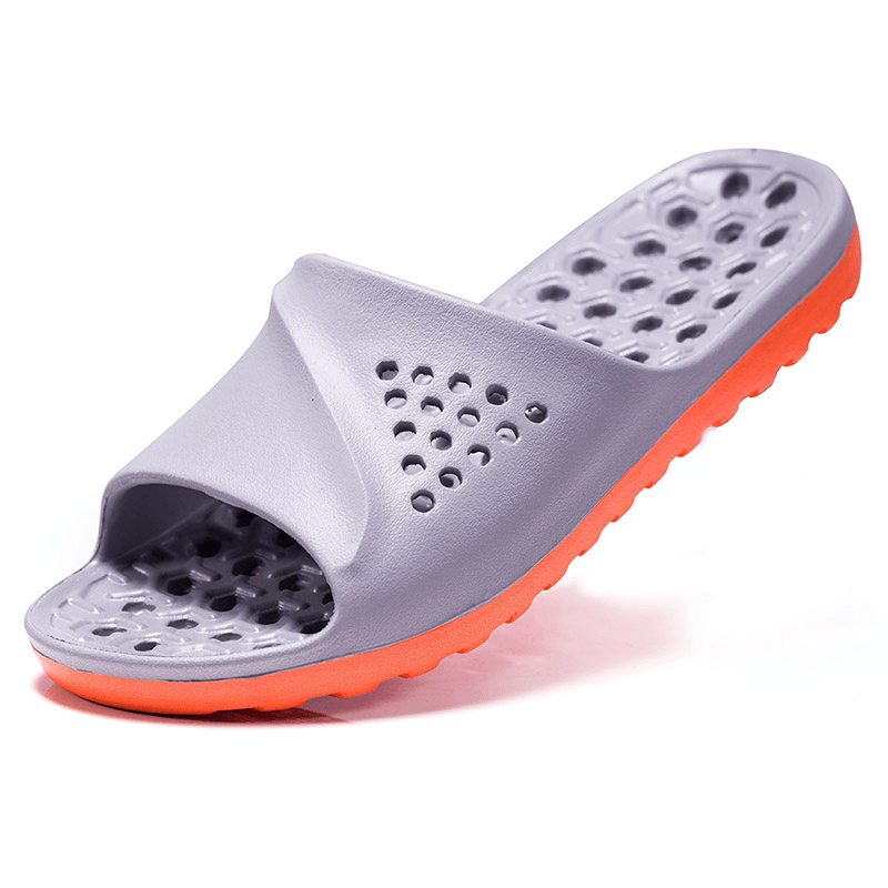 lovevop Men'S Waterproof Breathable Non-Slip Wear-Resistant Hollow and Soft Sole Slippers