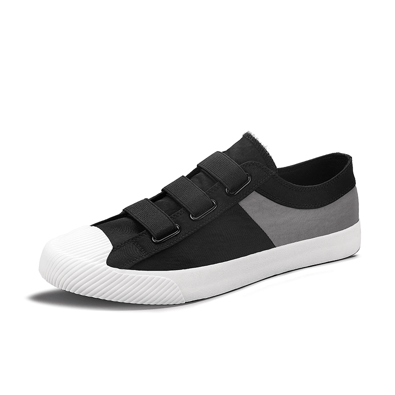 lovevop Men Colorblock Comfy Breathable Elastic Band Slip on Casual Daily Canvas Sneakers