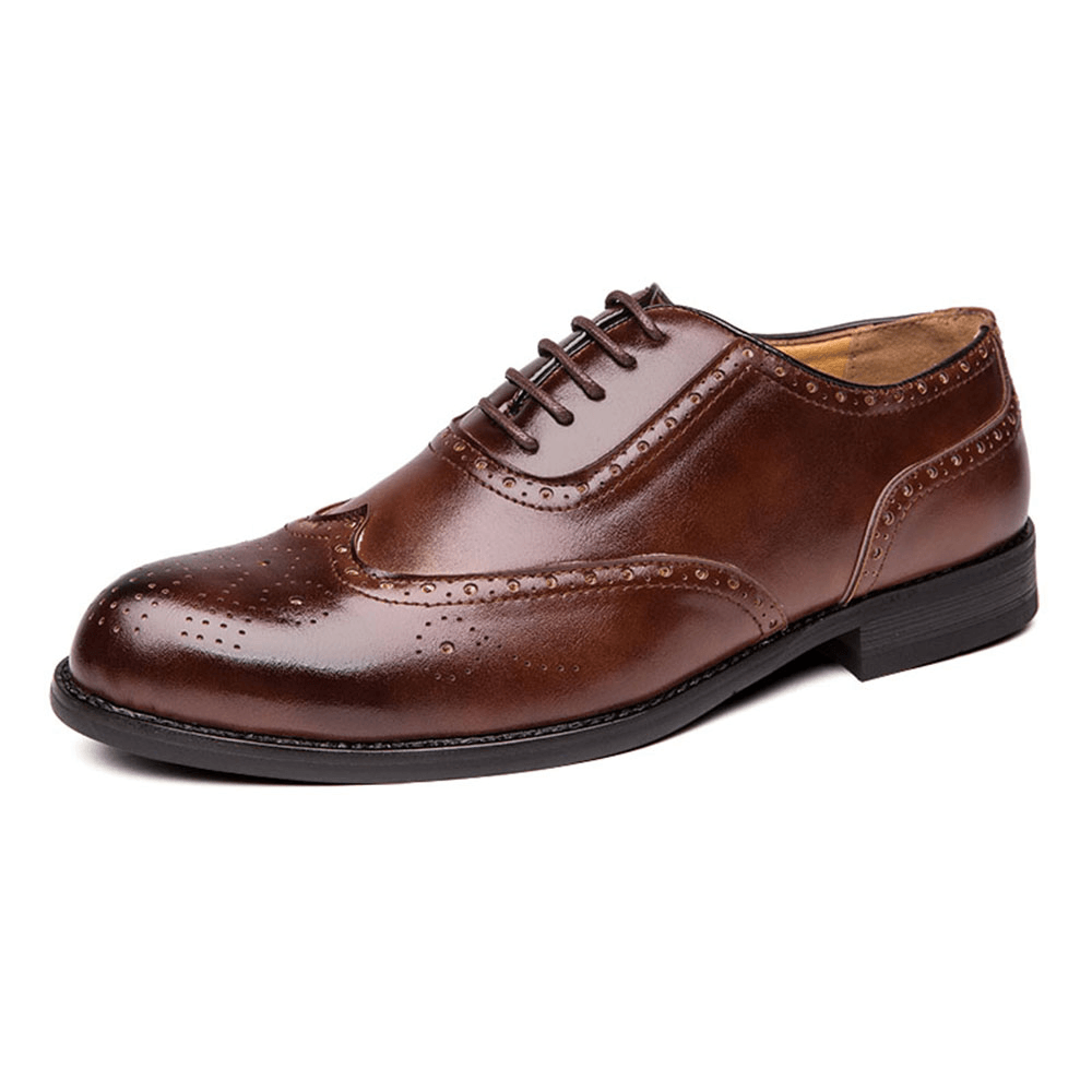 lovevop Men Brogue Carved Formal Dress Shoe Casual Business Oxfords