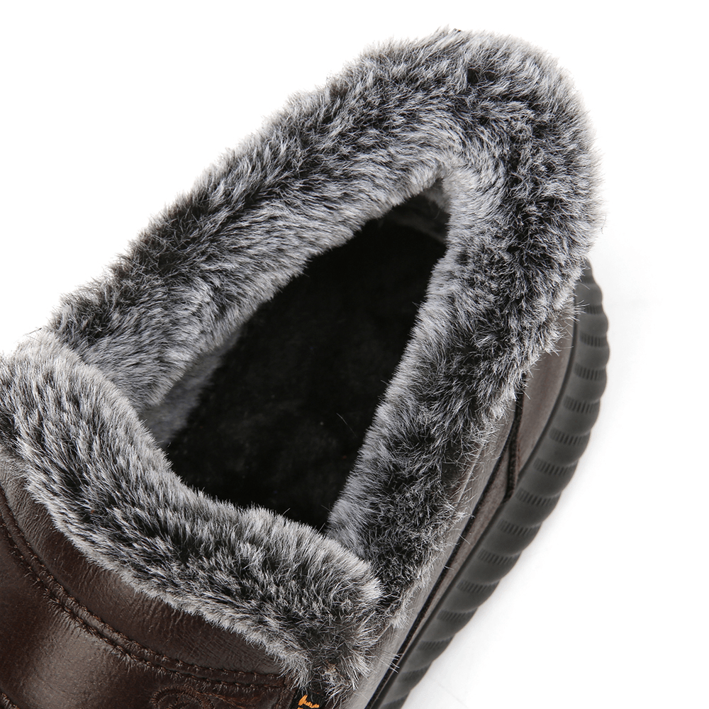 lovevop Men Waterproof Cloth Lightweight Plush Warm Soft Wearable Sole Snow Ankle Boots