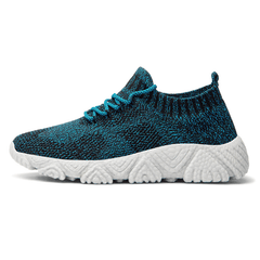 lovevop Men Knitted Fabric Breathable Light Weight Sport Running Shoes