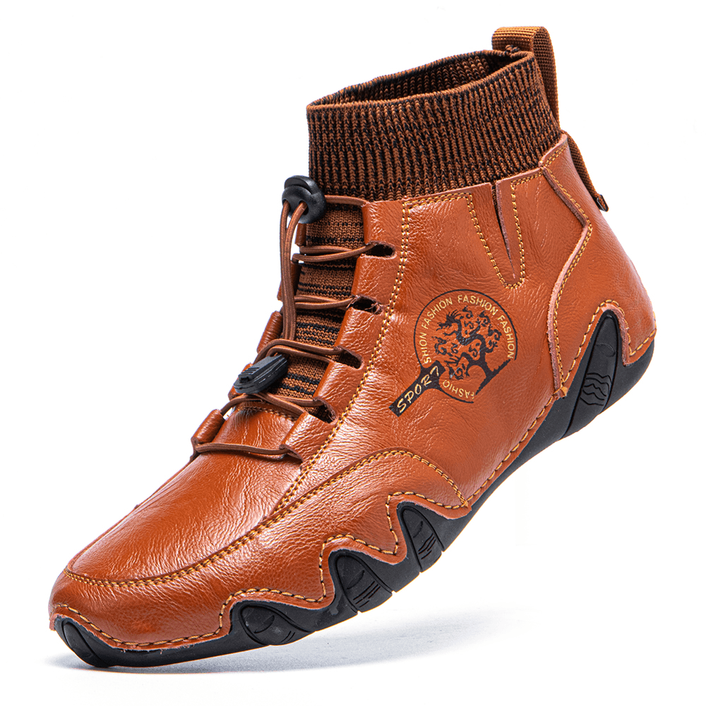 lovevop Menico Men Handmade Leather Non Slip Soft Sock Ankle Boots