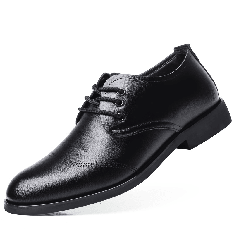 lovevop Men Comfy Microfiber Leather Soft Lace up Business Casual Formal Shoes