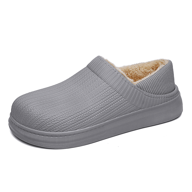 lovevop Men Comfy Wide Fit round Toe Warm Easy Slip-On Home Slippers