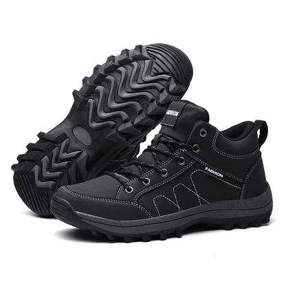 lovevop Men Microfiber Leather Outdoor Slip Resistant Casual Hiking Shoes