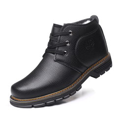 lovevop Men Comfy Microfiber Leather Warm Business Casual Winter Ankle Boots