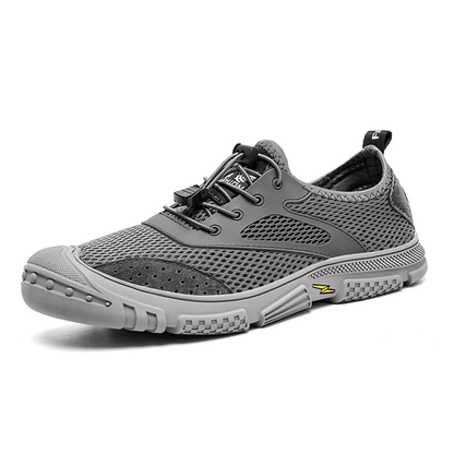 lovevop Men Mesh Sneaker Casual Breathable Lightweight Slip Resistant Toe Protected Soft Shoes