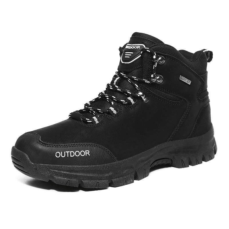 lovevop Men Outdoor Non Slip Soft Sole Lace up Hiking Boots