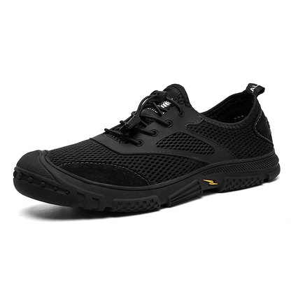 lovevop Men Mesh Sneaker Casual Breathable Lightweight Slip Resistant Toe Protected Soft Shoes