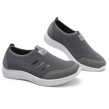 lovevop Men Knitted Fabric Breathable Comfy Slip-On Casual Walking Shoes