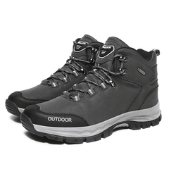 lovevop Men Outdoor Non Slip Soft Sole Lace up Hiking Boots