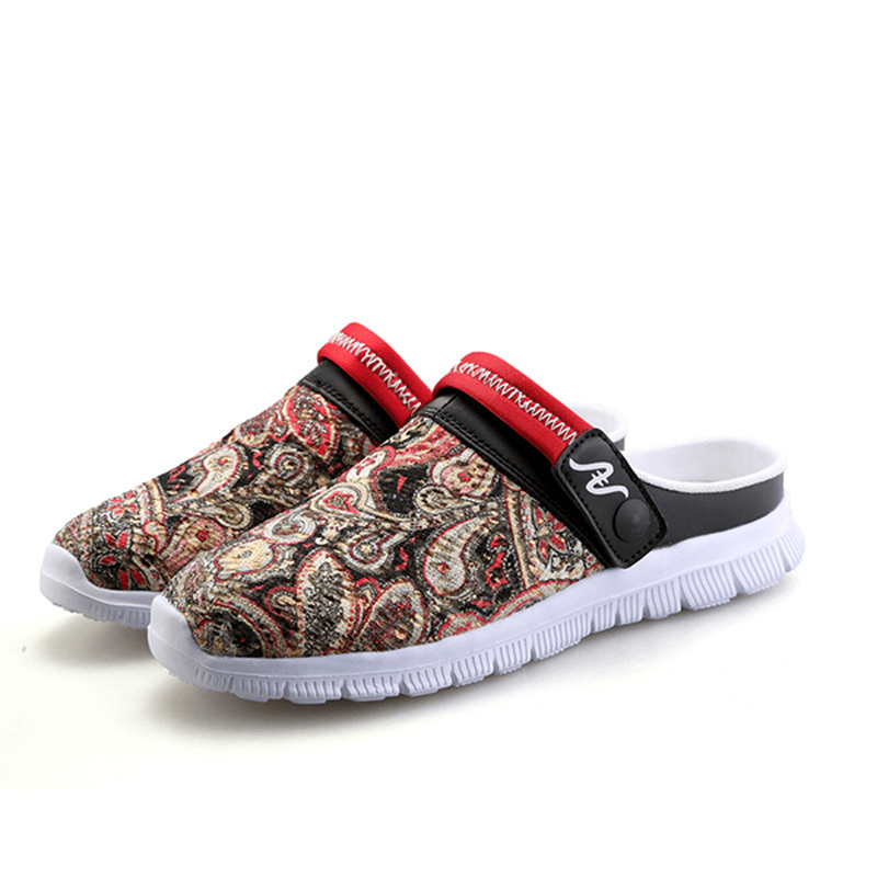 lovevop Men Slipper Shoes Breathable Flower Beach Outdoor Sandals