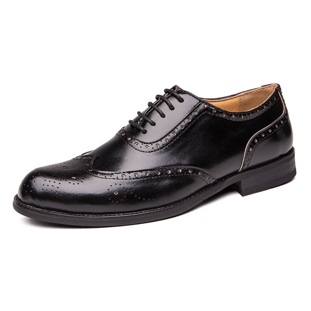 lovevop Men Brogue Carved Formal Dress Shoe Casual Business Oxfords