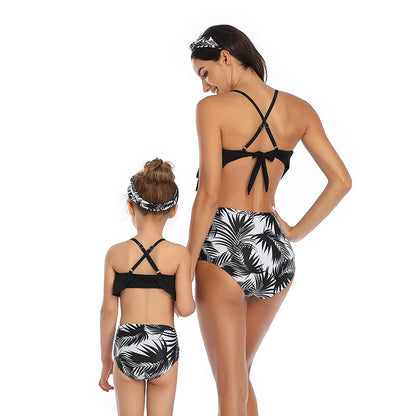 Ruffled Top & High Waisted Bottom Mommy and Me Swimsuit