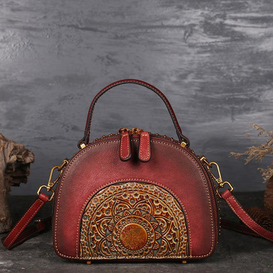 lovevop Vintage leather handbag multi-functional suede cowhide