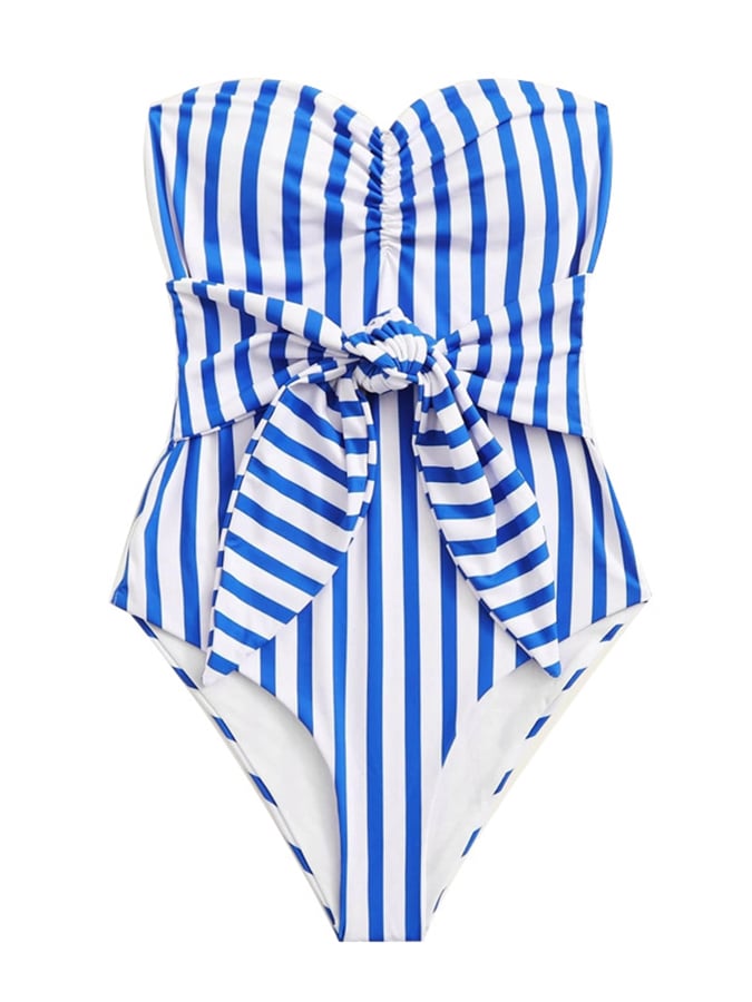 Sexy Striped Belt One Piece Swimsuit