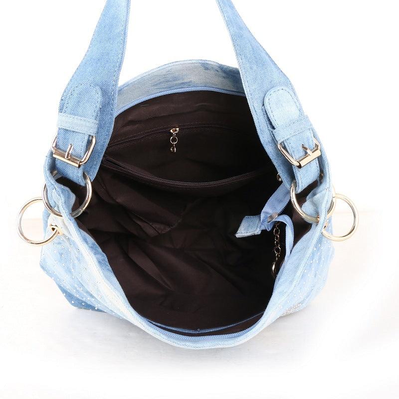 lovevop Fashion Denim Canvas One Shoulder Messenger Handbag