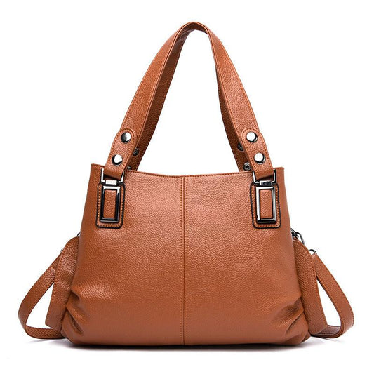 lovevop Leather three mouth women's bag single shoulder messenger handbag